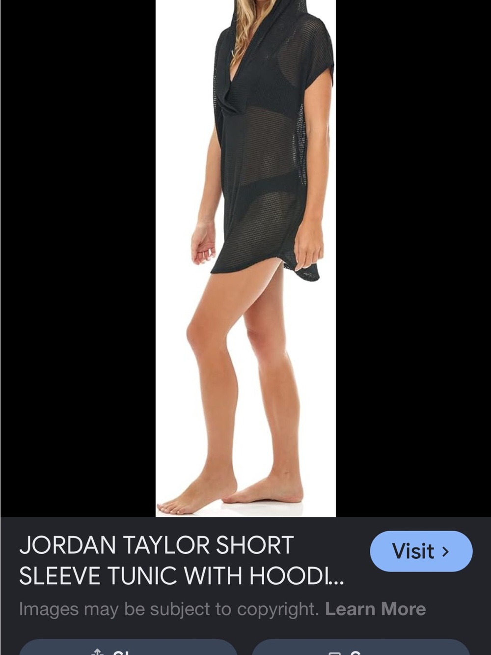 Jordan Taylor Black Sheer Hooded Shorts Cover-Up